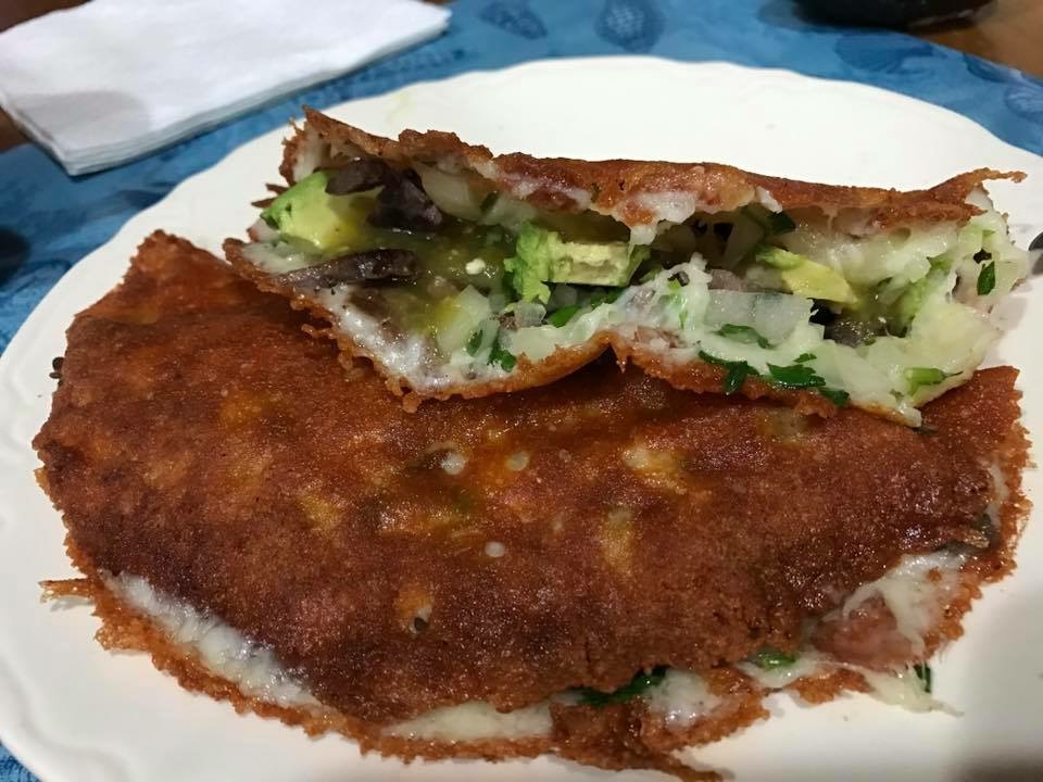 Tacos con tortilla de&nbsp;queso.