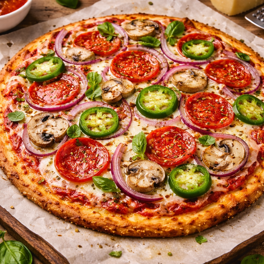 Pizza con base de cottage y&nbsp;huevo